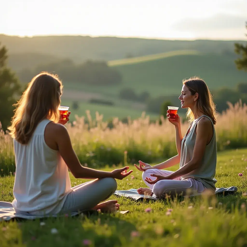 Démonstration de la préparation du thé avec des herbes fraîches dans une cuisine lumineuse.
