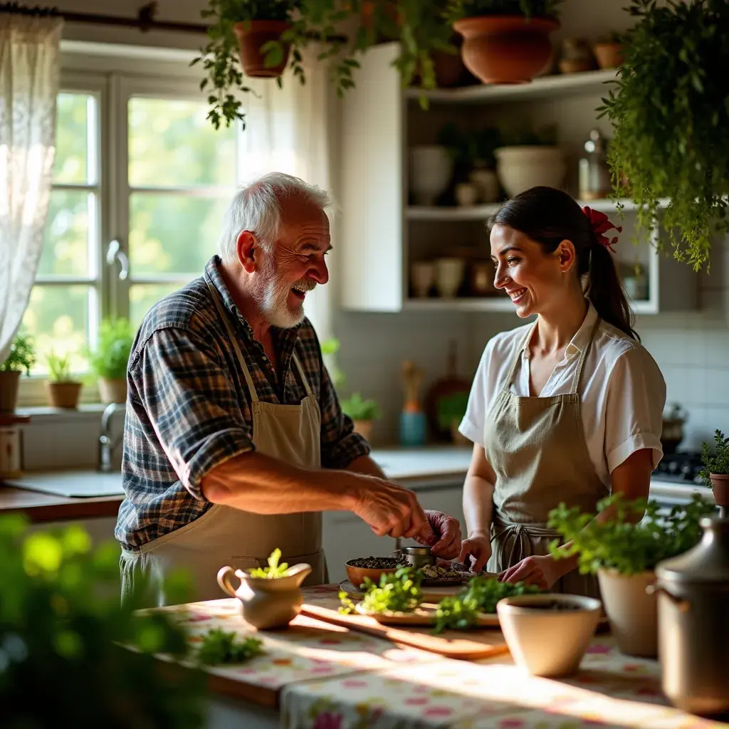 Tasse de thé aux herbes biologiques pour la santé vasculaire sur une table en bois.